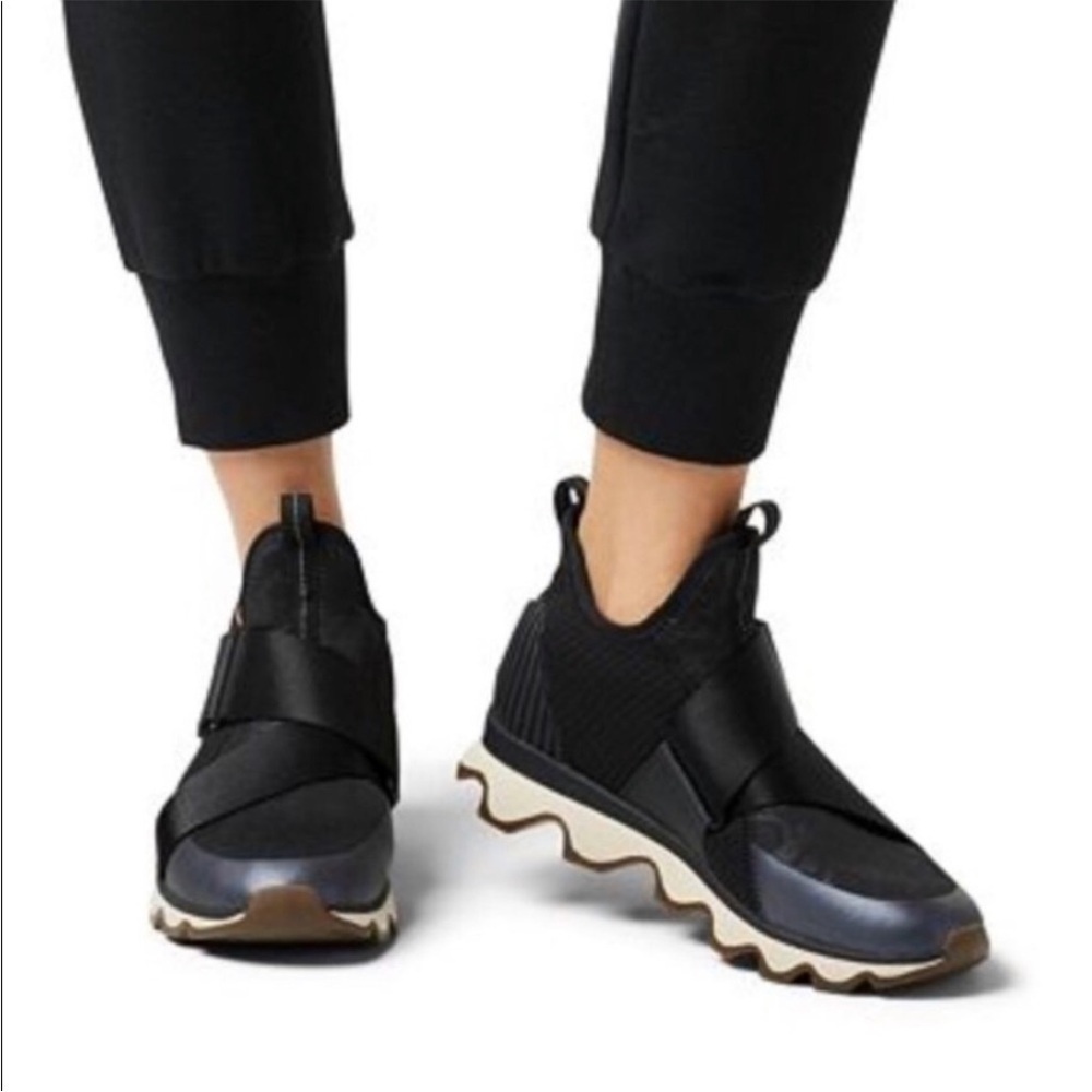 Sorel Womens Kinetic Sneak NL3374-010 Black‎ Slip On Sneaker Shoes US 8.5